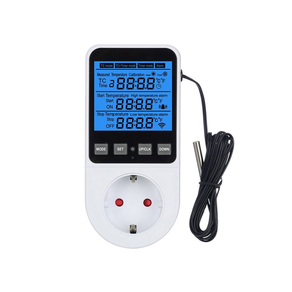 Fully Functional Temperature Controller Socket Timer Digital Thermostat Heating Cooling Regulator Thermometers Eu Tauoh