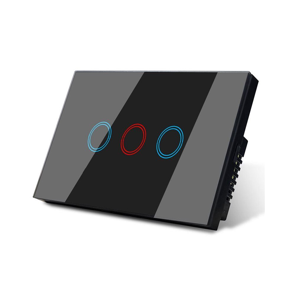 Wifi Wall Light Glass Touch Power Switches Wireless Voice Remote By Tuya Alexa Home 3-Gang 6034079291223