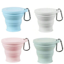 Tazza Pieghevole In Silicone per Esterni con Foro per Appendere, Tazza per L'Acqua, Tazza da Viaggio Portatile, Tazza da Viaggio In Silicone Alla Moda