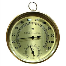 Round Sauna Hygrothermograph Hygrometer Humidity and Temperature Measurement Meter for Sauna Room