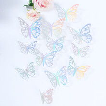 3D Butterfly Wall Stickers, Paper, S: 8x5.3cm, M: 10x7cm, L: 12x8cm