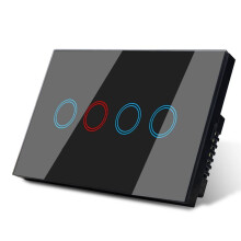 Wifi Wall Light Glass Touch Power Switches Wireless Voice Remote By Tuya Alexa Home 4-Gang