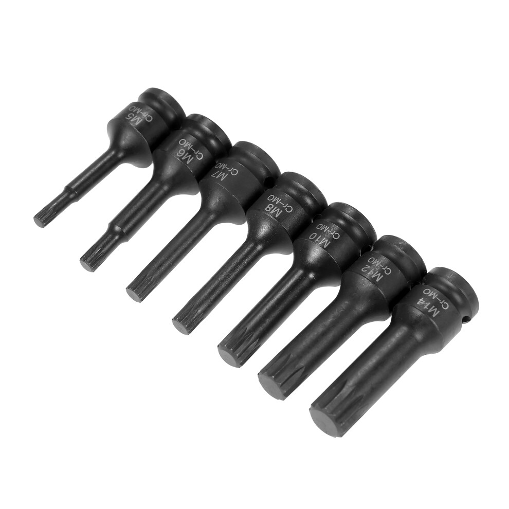 Impact Socket Set 7 Pcs 3/8-Inch Drive Metric Sizes 5Mm-14Mm Cr-Mo Steel 8441390693946