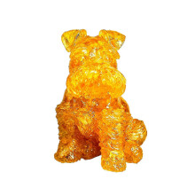(Yellow) Sitting Schnauzer Figurine Tabletop Decor Puppy Statue For Living Room Black