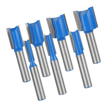 7PCS 8mm Shanks Carbides Tipped Straight Router Bit Wood
