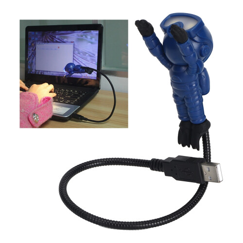 Mini Flexible Diver Shape USB LED Reading Night Light Portable Computer Keyboard LampBlue 1