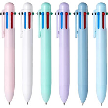 6 Pack 0.5mm 6-in-1 Multicolor Ballpoint Pen6-Color Retractable Ballpoint Pens for Office School Supplies Students Children Gift