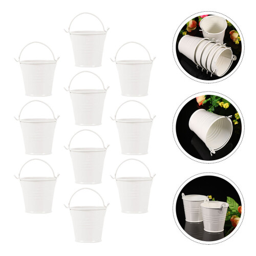 10St Mini Blech Eimer Premium Balkongarten Wohnaccessoire Mini Eimer 1