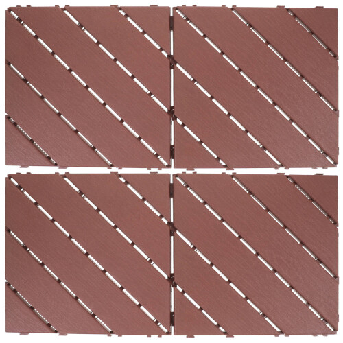4Pcs Coffee Interlocking Plastic Deck Floor Tiles for Garden Balcony 1