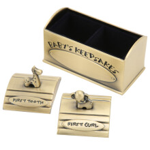 Baby Keepsake Box European Style Zinc Alloy 6.1x5x3.5cm Green Patina