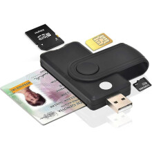 CAC Smart Card Reader, 5 in 1USB SIM/SD/TF/ID/IC Card Adapter
