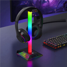 2X Luce RGB per Supporto per Cuffie da Gioco con Doppia Porta USB Luce per Supporto per Cuffie Touch Audio da 3,5 mm