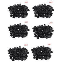 600 Szt. Plastikowe Kwadratowe WkłAdki do Rur ZaśLepki KońCowe 20mm X 20mm Czarny