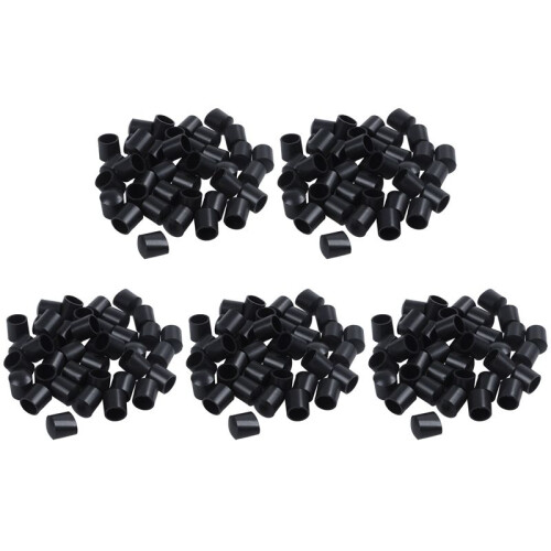 Rubber Caps 200-Piece Black Rubber Tube Ends 10mm Round 1