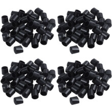 Rubber Caps 160-Piece Black Rubber Tube Ends 10mm Round