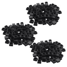 300Pcs Plastic Square Tube Inserts End Blanking Caps 20mm x 20mm Black