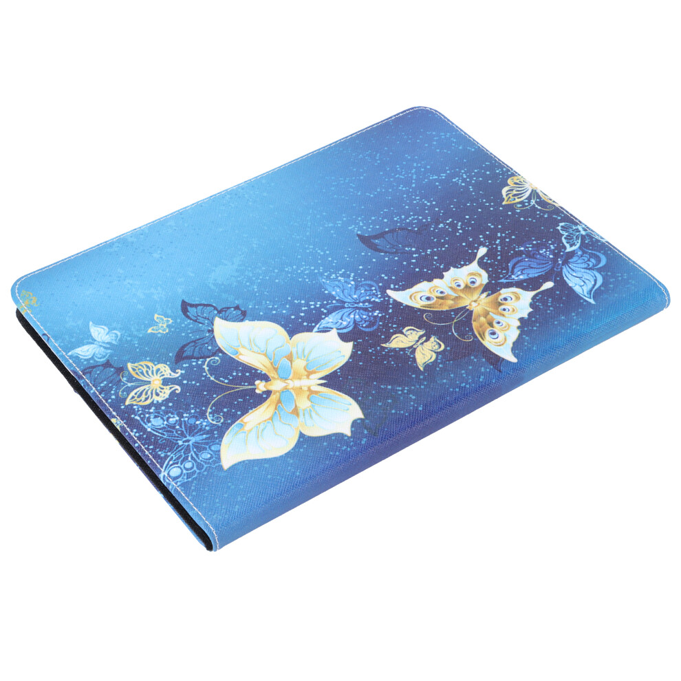Universal 9.7In Ios Tablet Protective Pu Holster With Painted Leather Butterfly Design Golden 8061390696558