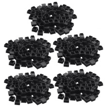 InserçõEs de Tubo Quadrado de PláStico de 500 Unidades Tampas de Fechamento 20 Mm X 20 Mm Pretas