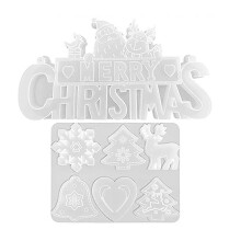 (1) KINCJON Epoxy Letter Listing Silicone Mold Merry Christmas Molds For Home Decoration