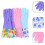 6Pairs PVC Kitchen Gloves for Washing Dishes Assorted Color Durable 11