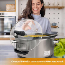 2X Soporte para Tapa de Olla de Cocción Lenta, Estante para Tapa Olla con Fregadero Silicona, Organizador de Tapa de Acero Inoxidable,Apto para la