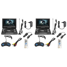 2X Draagbare 7,8 Inch Tv Thuis Auto Dvd-Speler HD VCD CD MP3 HD EVD-Speler met TV/FM/USB/Game-Functie-EU-Stekker
