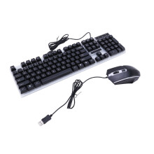 Gaming Keyboard Mouse Set Rainbow LED Wired USB For PC Laptop PS4 One 360