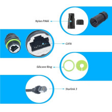 3X Adaptador Ethernet para Starlink Gen3 de 100 cm para Extensão de Cabo  para Acoplador RJ45 IP68 À Prova D'Água para Antena e Roteador