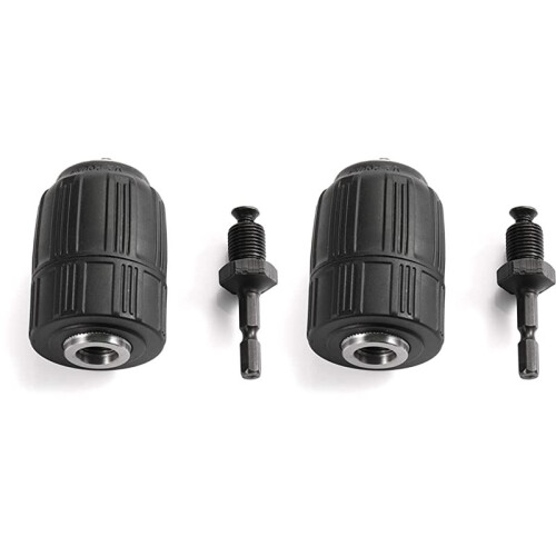 2pcs 1/2inch Keyless Drill Chuck Drill Chuck Adapter for Impact Driver Quick Connect
