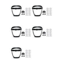 5 Set Work Protection Mask Full Face Protector Shield Transparent Facial Protector Face Dustproof with 10 Filter Black