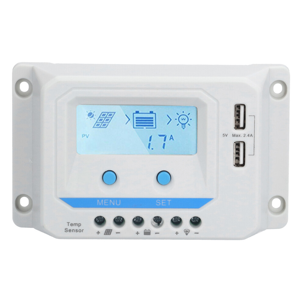 Solar Charge Controller Lcd 10A 12/24V Pwm Solar Protector 4991390697047