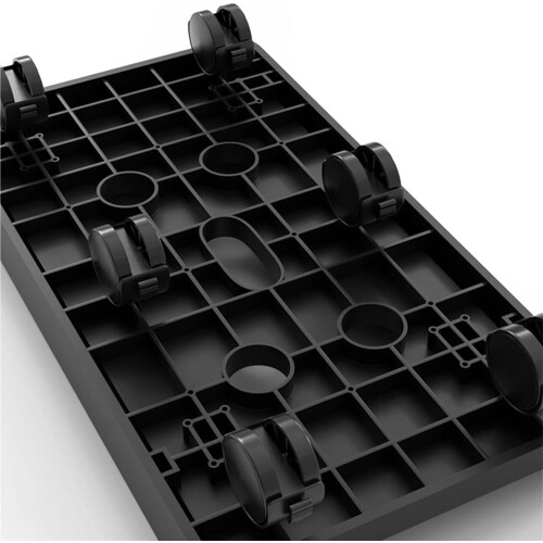 Double Layer Rolling Printer Stand with Lockable Wheels and Removable CPU Tower Rack for Office (Black 45x22x59cm) 1