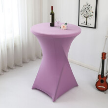 Rond elastisch tafelkleed in cocktailblauw (diameter 30-32 inch, hoogte 42 inch).