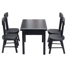 1/12 Miniature Doll Dining Table Chair Set 1 Table and 4 Chairs Interior Model For Doll