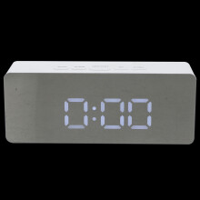 unbranded Mirror Clock Digital Table Electronic Sleeper Alarm Student Child White