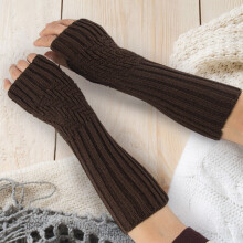 Women's Cold Weather Fingerless Knitted Winter Gloves, Soft Warm Mittens, Work & Fashion Gloves – Compatible with Coffee Activities