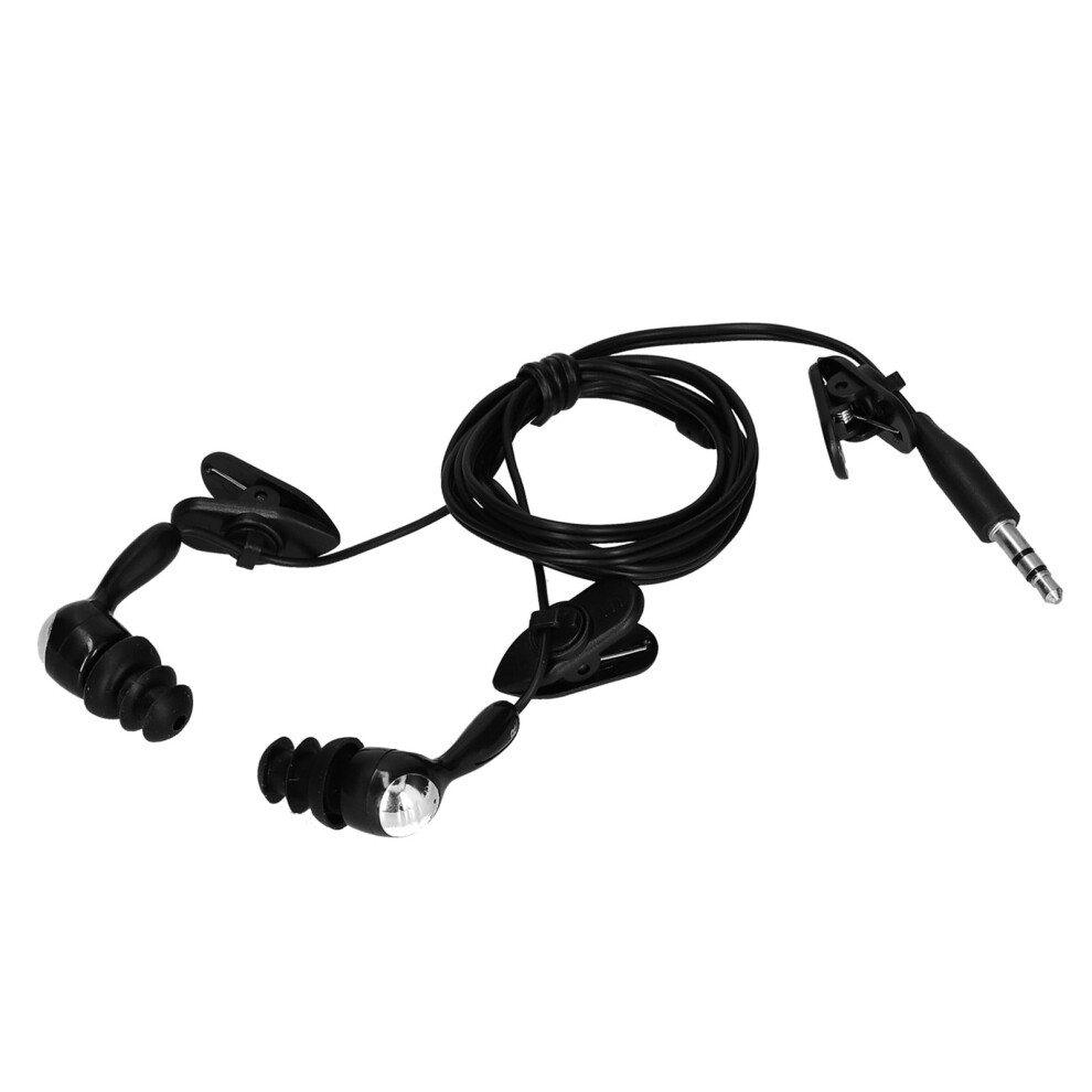 Short Cord Earbuds, Ip68 Waterproof Swimming Headphones 3.5Mm Plug With Replace Earplugs For Surfing For Swimming For Running Black 9448483357197
