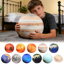 Realistyczna pluszowa poduszka Ziemia – miękka zabawka w kształcie planety kosmicznej, kompatybilna z motywami astronomicznymi, prezent