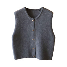 Strikvest Behageligt Åndbart Tøj Retro Udendørs Trendy Cardigan Grå
