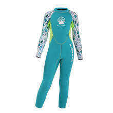 Kids Wetsuit 2.5mm Neoprene Nylon Thermal Swimsuit, Full Body Surf Suit for girls and boys and Toddler, Long Sleeve Wet Suits for Swimming - Green S