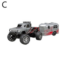 (Gray) Mini RC-Car LED Lights Off-road Car Mini Remote Control + Trailer Single Box