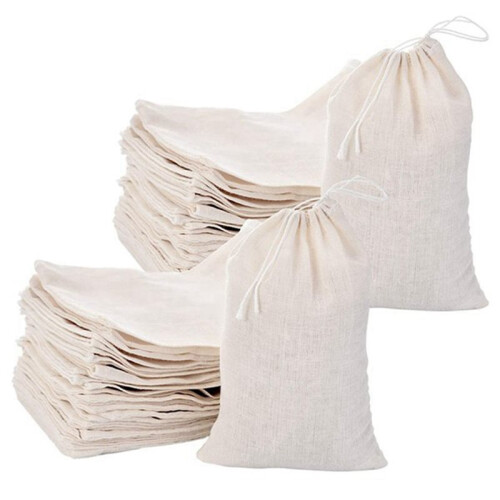 Pacote de 250 Sacos de Musselina de Algodão Multiusos com Cordão para Guardar Joias de Chá e Lembrancinhas de Casamento (4 X 6 Polegadas) 2