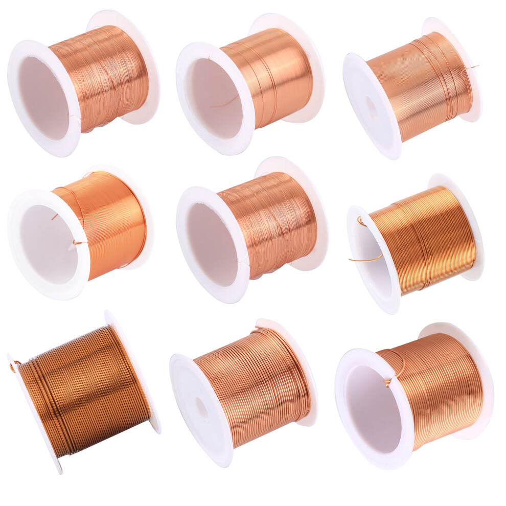 9-Spool Enameled Copper Magnet Wire (0.1–0.9Mm), Natural Temp Rating, For Transformers & Inductors Red 9448483359108