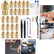 50 db MK8 3D nyomtató fúvóka (sárgaréz, 7 méret: 0,2–1,0 mm), M6 Hotend, 1,75 mm-es Filament, tárolódoboz – MK8-cal kompatibilis