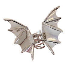 Xinwanna Halloween Hair Claw Black Spider Web Skeleton Hand Bat Shape Hair Clip Anti-slip Teeth Back Head Shark Hair Clip Styling Accessory (Type L)