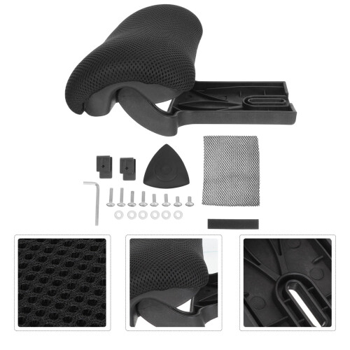 Comfortable Computer Chair Headrest Black Upholstered Neck Pillow