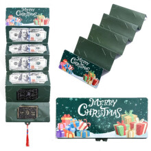 3 enveloppes de Noël, motif festif rouge et vert