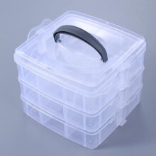 3-Tier Snap-Lock Clear Storage Box, 18 Compartments, Stackable Craft & Art Supply Organizer, Compatible with Standard Craft Kits