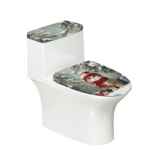 Toilet Dust Cover Set Washable and Reusable for Toilet Dust-Proof Toilet Lid Covers Set, Christmas Snowy Cat Design