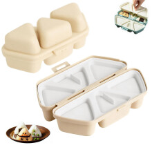 Forma do kulek ryżowych 6 w 1, łatwa do zrobienia trójkątnego sushi Onigiri, przenośny i łatwy w czyszczeniu zestaw do przechowywania